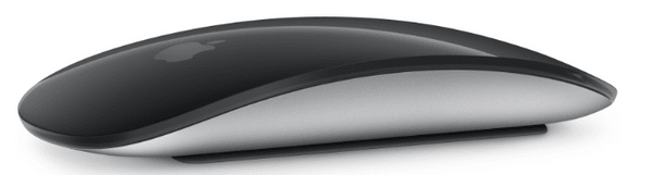 bezdrátová myš elegantní černá provedení ergonomická Apple Magic Mouse 2022 černá MMMQ3ZM/A bezdrátové připojení optický senzor rozlišení 1300 DPI citlivost kancelář home office