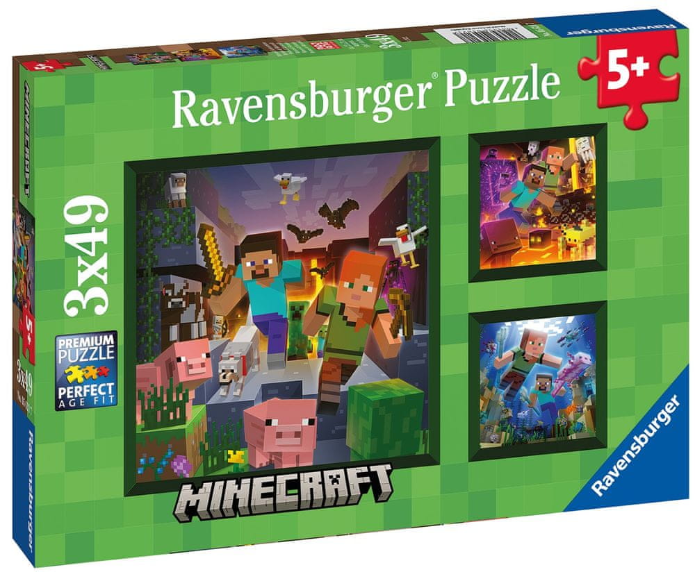 Levně Ravensburger Puzzle Minecraft Biomes 3x49 dílků