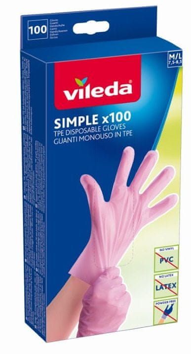 Levně Vileda Simple rukavice M/L 100ks 170902