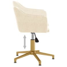 Vidaxl Otočná kancelářská židle, krémová, čalouněná sametem