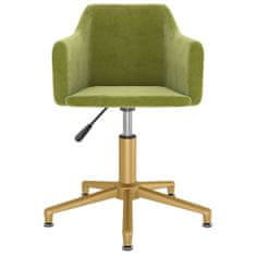 Vidaxl Otočná kancelářská židle, světle zelená, čalouněná sametem