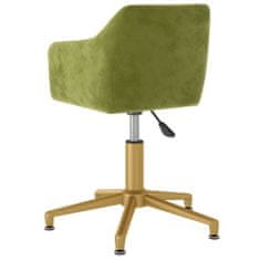 Vidaxl Otočná kancelářská židle, světle zelená, čalouněná sametem