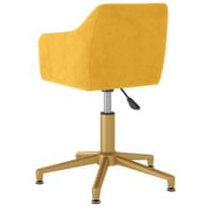 Vidaxl Kancelářská otočná židle, žlutá, čalouněná sametem