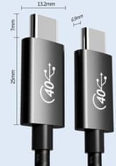 PremiumCord kabel USB4 / Thunderbolt 3, USB 4.0, 8K@60Hz, PD 100W, 0.5m