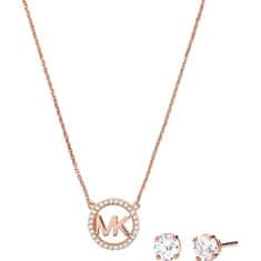 Michael Kors Bronzová souprava stříbrných šperků MKC1260AN791 (náhrdelník, náušnice)