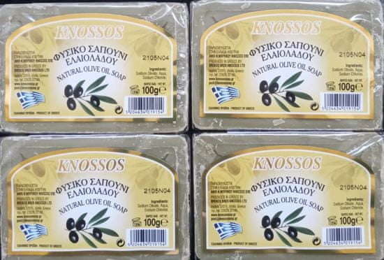 Knossos Řecké olivové mýdlo přírodní zelené 100gr (4 kusy)
