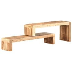 shumee 2dílný TV stolek masivní akáciové dřevo