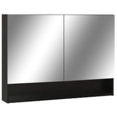 Vidaxl LED koupelnová zrcadlová skříňka černá 80 x 15 x 60 cm MDF