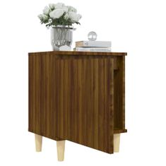 Greatstore Noční stolek masivní dřevěné nohy hnědý dub 40 x 30 x 50 cm