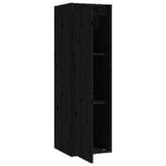 Greatstore Nástěnná skříňka černá 30 x 30 x 100 cm masivní borové dřevo