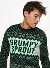 ONLY Tmavě zelený vánoční svetr ONLY & SONS X-Mas XL