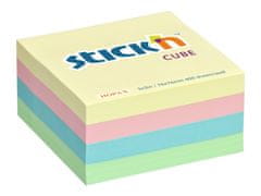 HOPAX Samolepící kostka Stick'n 21013 | 76x76 mm, 400 lístků, mix pastelových barev