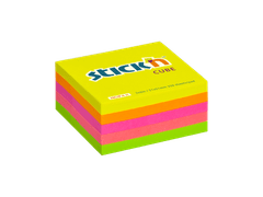 HOPAX Samolepící mini kostka Stick'n 21203 | 51x51 mm, 250 lístků, mix neonových barev