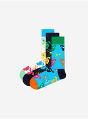 Happy Socks Sada tří párů vzorovaných ponožek v bílé, černé a modré barvě Happy Socks Dog 36-40
