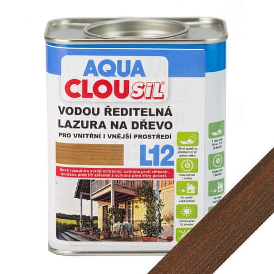 Clou Vodou ředitelná lazura L12 AQUA CLOUsil, č.12 hnědá, ekologicky nezávadná lazura na dřevo, vhodná pro interiér i exteriér, chrání dřevo po dlouhou dobu před vlhkostí i UV zářením.