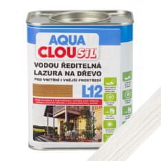 Clou Vodou ředitelná lazura L12 AQUA CLOUsil, č.17 bílá, ekologicky nezávadná lazura na dřevo, vhodná pro interiér i exteriér, chrání dřevo po dlouhou dobu před vlhkostí i UV zářením., 750 ml