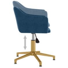 Vidaxl Kancelářská otočná židle, modrá, čalouněná sametem