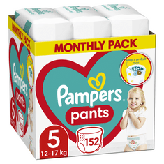 Pampers Plenkové kalhotky Pants 5 (12-17 kg) 152 ks - Měsíční balení