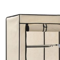 Petromila Šatní skříň s přihrádkami a tyčemi krémová 150x45x175 cm textil