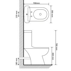 Vidaxl Záchodová mísa s nádržkou černá