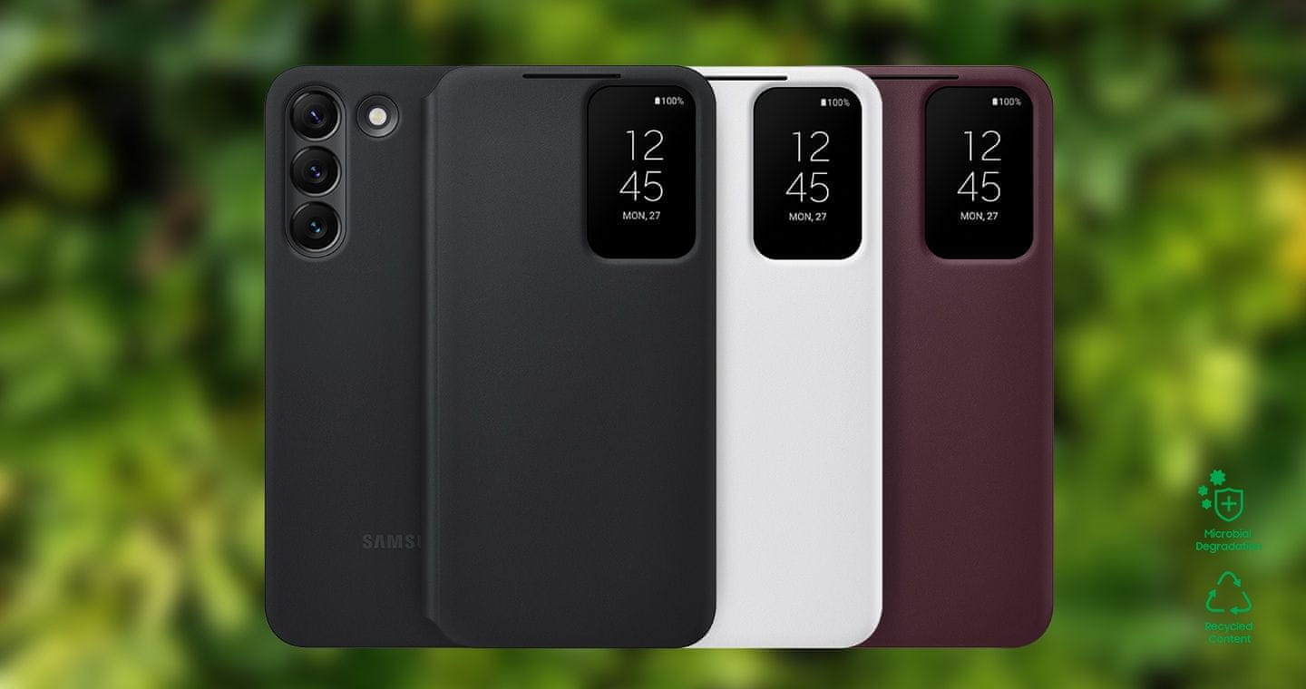 Samsung Galaxy S22+ ovitek Clear View, preklopni, črn (EF-ZS906)