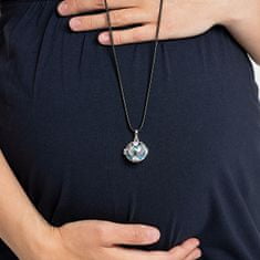 Těhotenská rolnička Dámský náhrdelník modrá metalická rolnička Poselství K10PMM18