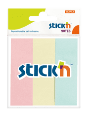 HOPAX Samolepící záložky Stick'n 21128 | 76x25 mm, 3x50 lístků, 3 pastelové barvy