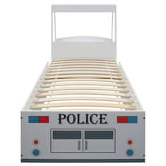 shumee Dětská postel policejní auto s matrací 90 x 200 cm 7 zón H2 H3