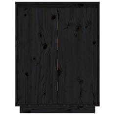 Greatstore Botník černý 60 x 35 x 80 cm masivní borové dřevo