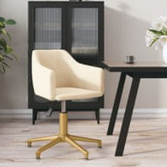 Vidaxl Otočná kancelářská židle, krémová, čalouněná sametem