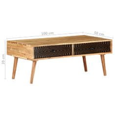 Greatstore Konferenční stolek 100 x 50 x 39 cm masivní akáciové dřevo