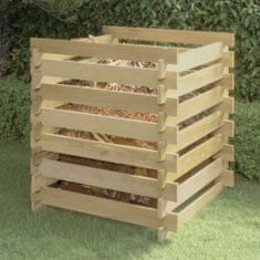 Greatstore Laťkový zahradní kompostér 90x90x90 cm impregnovaná borovice
