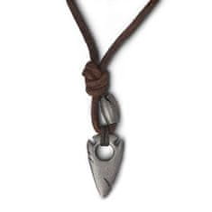 Daniel Dawson Pánský kožený náhrdelník Edoardo - žraločí tesák Hnědá 67 cm