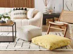 Beliani Bavlněný sedací polštář na zem 60 x 60 x 12 cm žlutý CLONE