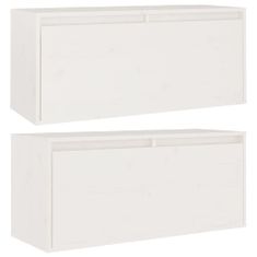 Greatstore Nástěnné skříňky 2 ks bílé 80 x 30 x 35 cm masivní borové dřevo