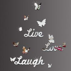 IZMAEL Zrcadlové samolepky na zeď-Live, Love, Laugh KP16817
