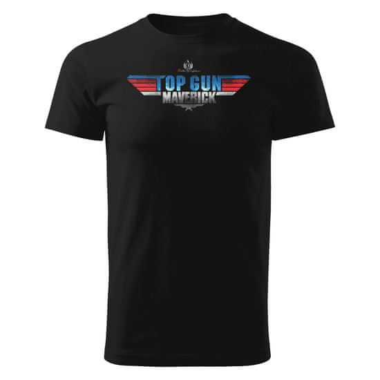 Grooters Pánské tričko Top Gun: Maverick - Logo, černé Velikost: XS