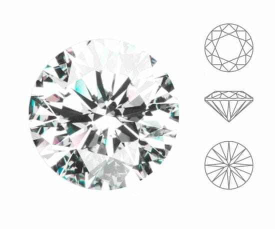Izabaro 1357 broušený skleněný krystal, šaton, diamant