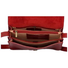Delami Vera Pelle Dámská kožená crossbody taška v pevném provedení Silvia, červená