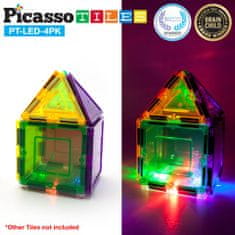 PicassoTiles 4dílná LED sada magnetická stavebnice