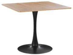 Beliani Jídelní stůl 90 x 90 cm světlé dřevo / černá BOCA