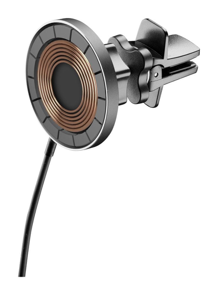 Levně CellularLine Magnetický držák Touch Air Mag do mřížky ventilace s podporou MagSafe a bezdrátovým nabíjením MAGSFHOLDERWIRK černý