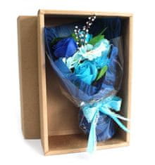 Stojací Mýdlová kytice v krabici Modrá