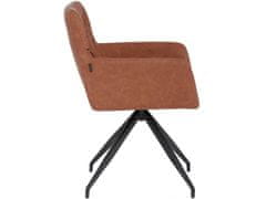 Danish Style Jídelní židle Aashay (SADA 2 ks), syntetická kůže, koňaková