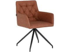 Danish Style Jídelní židle Aashay (SADA 2 ks), syntetická kůže, koňaková