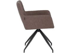 Danish Style Jídelní židle Aashay (SADA 2 ks), syntetická kůže, hnědá