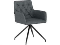Danish Style Jídelní židle Aashay (SADA 2 ks), syntetická kůže, šedá