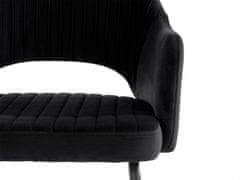 Danish Style Jídelní židle Bentley (SADA 2 ks), samet, černá