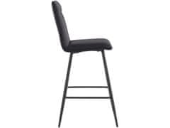 Danish Style Barová židle Zelta (SADA 2 ks), syntetická kůže, černá