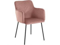Danish Style Jídelní židle Jonna (SADA 2 ks), samet, růžová